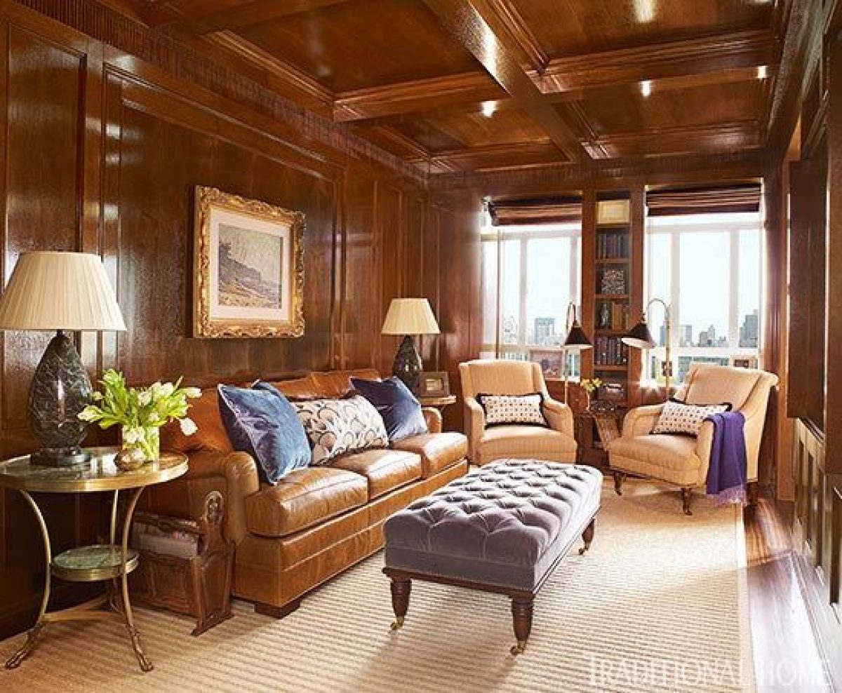 This Handsome Wood Paneled Library Doubles As A Guest Room When