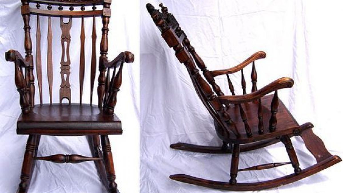 antique rocking chair hand carved baroque mahogany victorian
